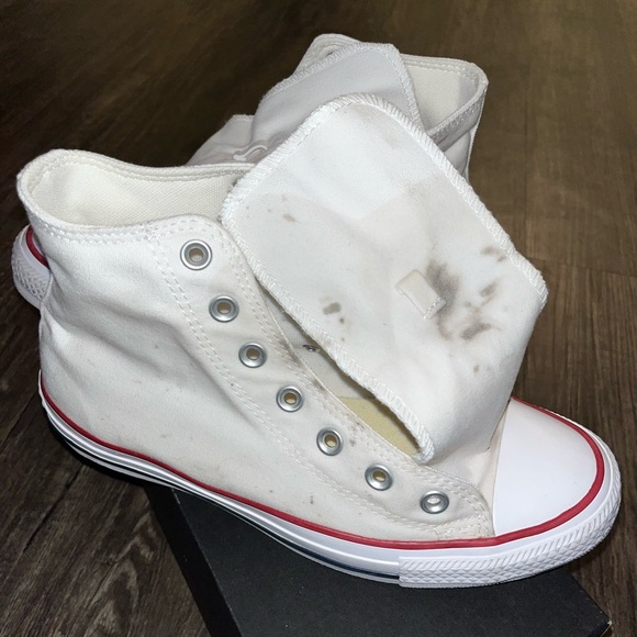 All white high top converse size 6 men / 8 women . - Picture 4 of 6
